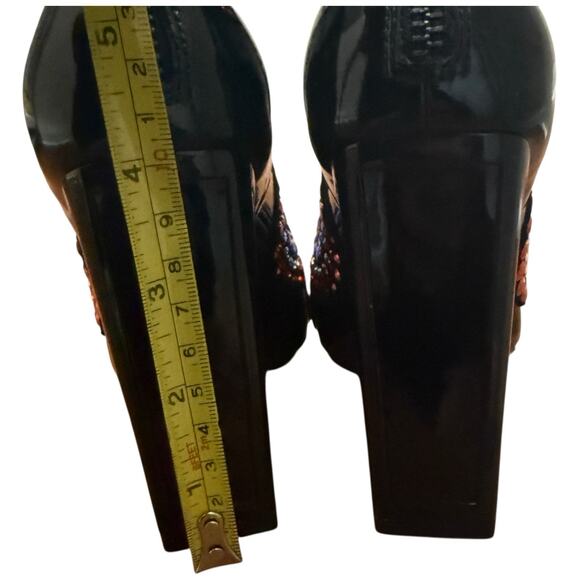 KAT MACONIE Vera Patent Leather Open Toe Embellished Boots Size 36 - Picture 8 of 15